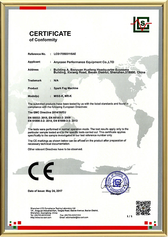 CE-Certificate-Sparkler machine