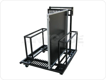 Vertical Trolley For convenient movement through venues and elevators.