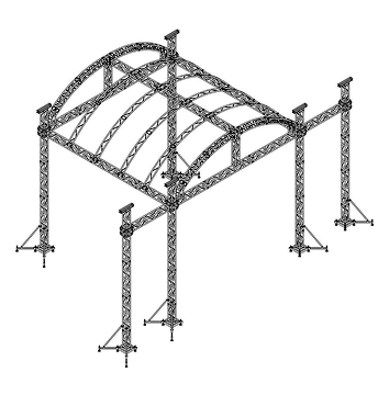 8x8x8m Arch Roof with wings