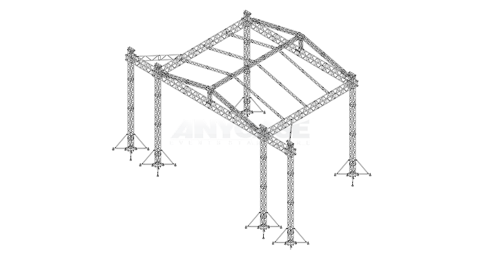 12m(L)x10m(D)x10m(H) 45&deg; Side view