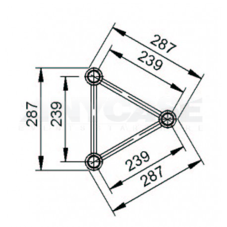 2 way straight connector for Aluminum Truss 220x220mm (ACS 22)