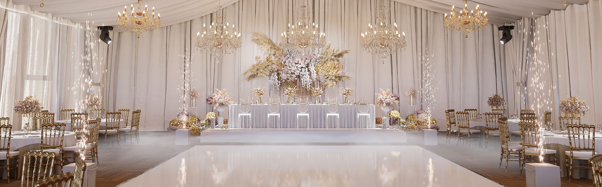 White Weddings Collection Package
A One-Stop White Wedding Hardware Solution
Helping Event Wedding Companies And Banquet hall Creating Ceremony
Easy And Fast