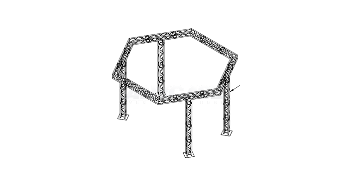 7m(L)x7m(D)x4m(H) 45&deg; Side view