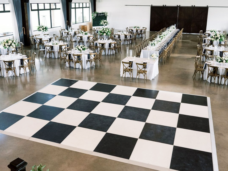 black and white dance floor